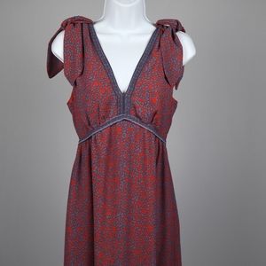 Chelsea & Violet Women's M Red Blue V Neck Dress